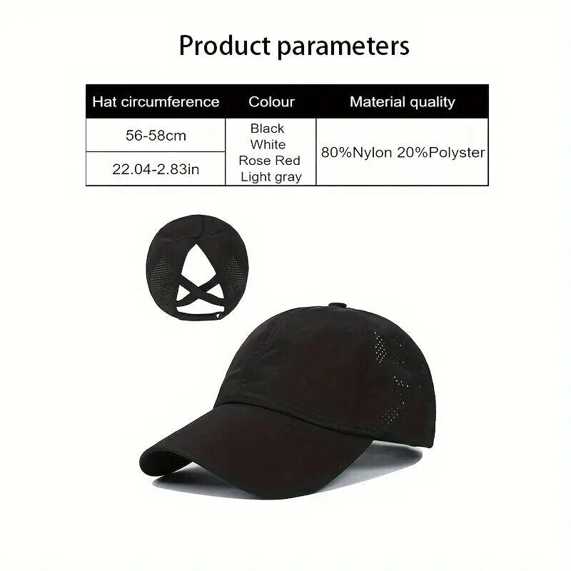 Women's Ponytail Style Adjustable Baseball Hat Cap New! Pink, Gray, or Black Clothing, Shoes & Accessories:Women:Women's Accessories:Hats Cozy Home Treasures